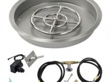 American Fire Glass 19 In Round Stainless Steel Drop In Fire Pit with dimensions 1000 X 1000
