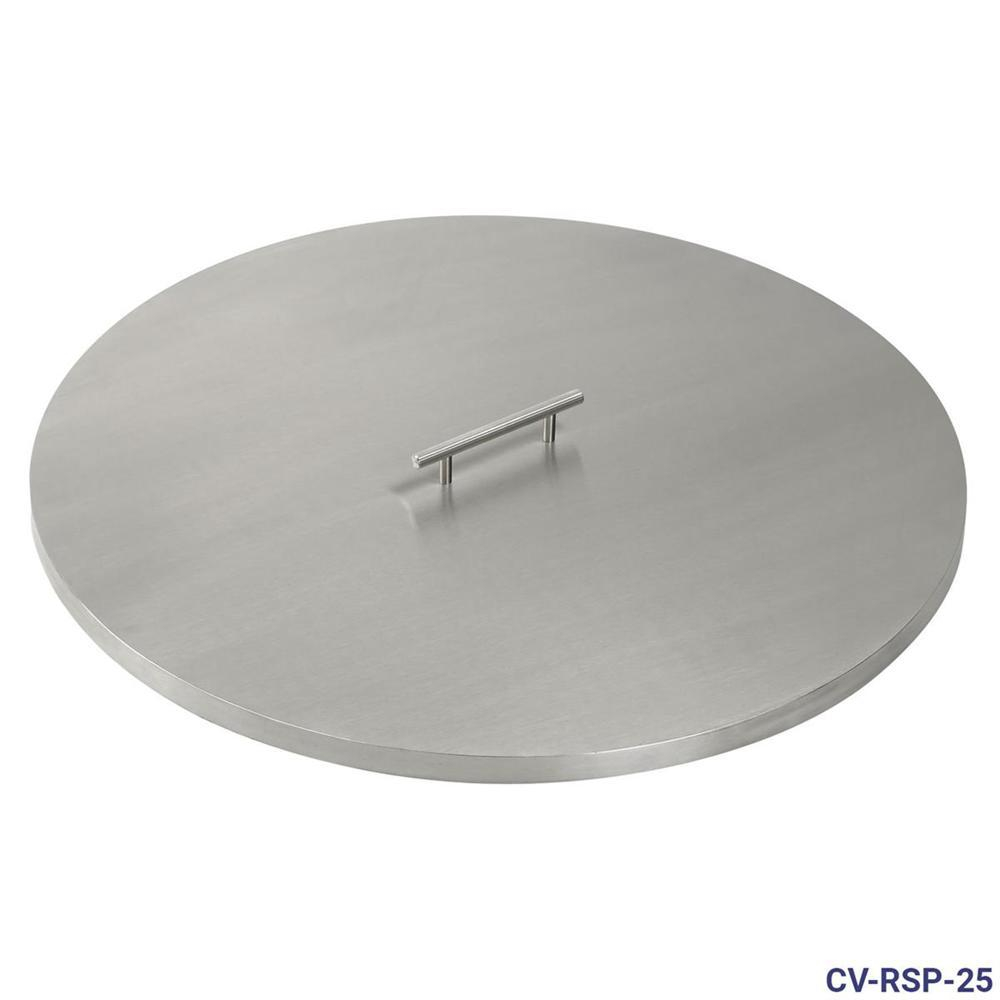 American Fire Glass 25 In Stainless Steel Cover Round Drop In Fire with size 1000 X 1000