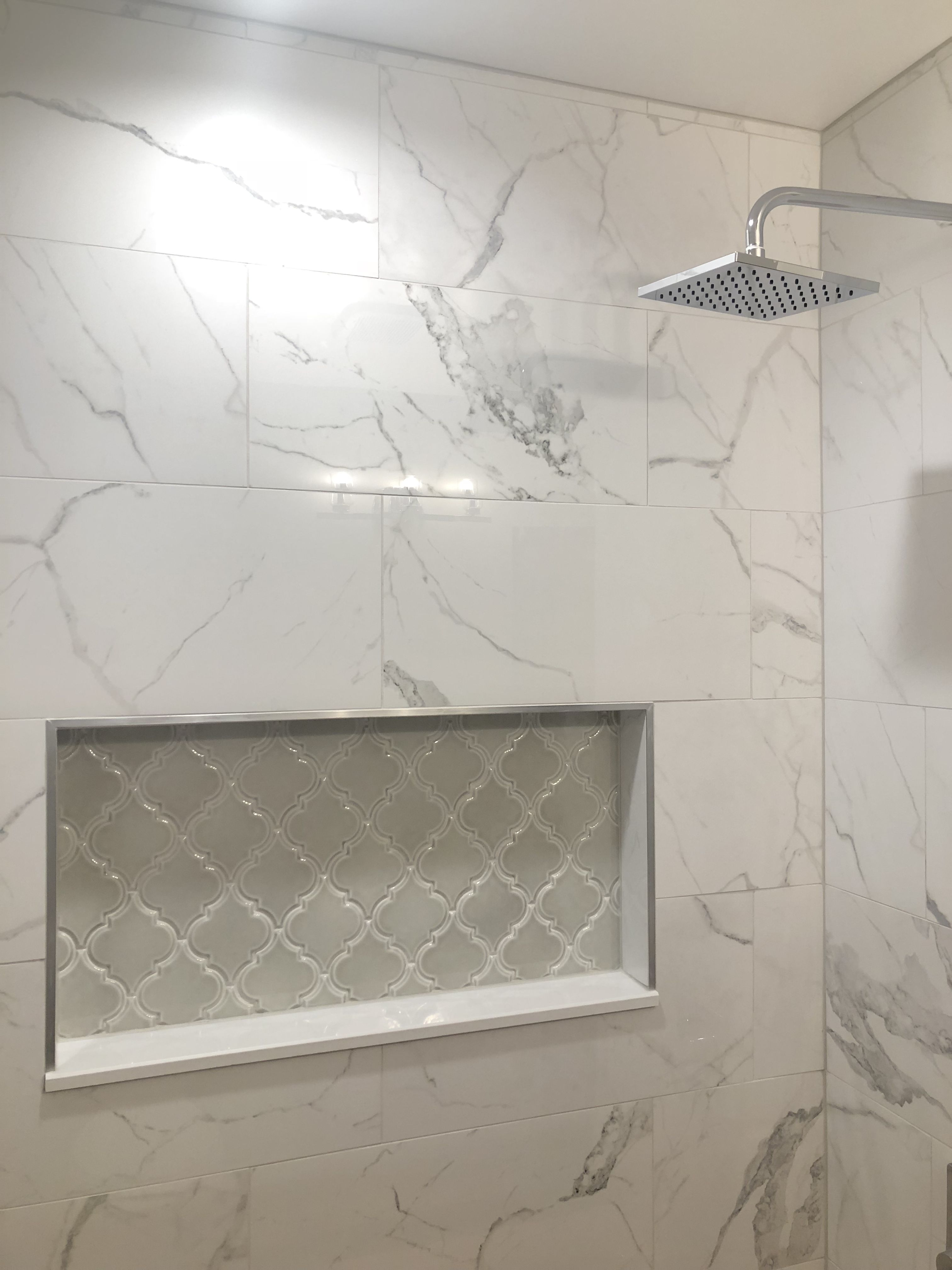 Anatolia Tile Statuario Polished Porcelain Tile Shower Tub Surround inside proportions 3024 X 4032