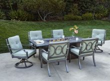 Aragon 7 Pc Fire Pit Dining Table Set throughout proportions 1803 X 1200