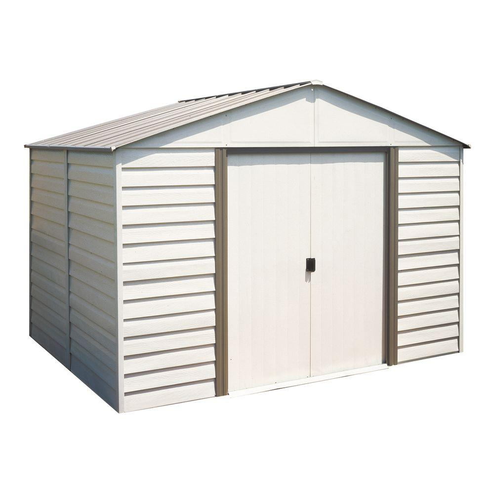 Arrow Milford 10 Ft X 12 Ft Vinyl Coated Steel Storage Shed With inside measurements 1000 X 1000