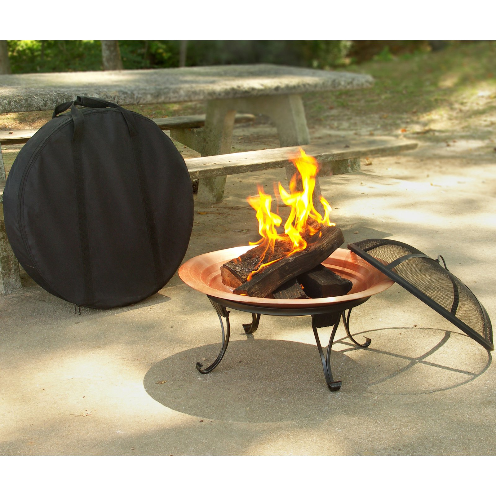 Asia Direct Folding Portable 26 Diam Fire Pit With Free Cover for sizing 1600 X 1600