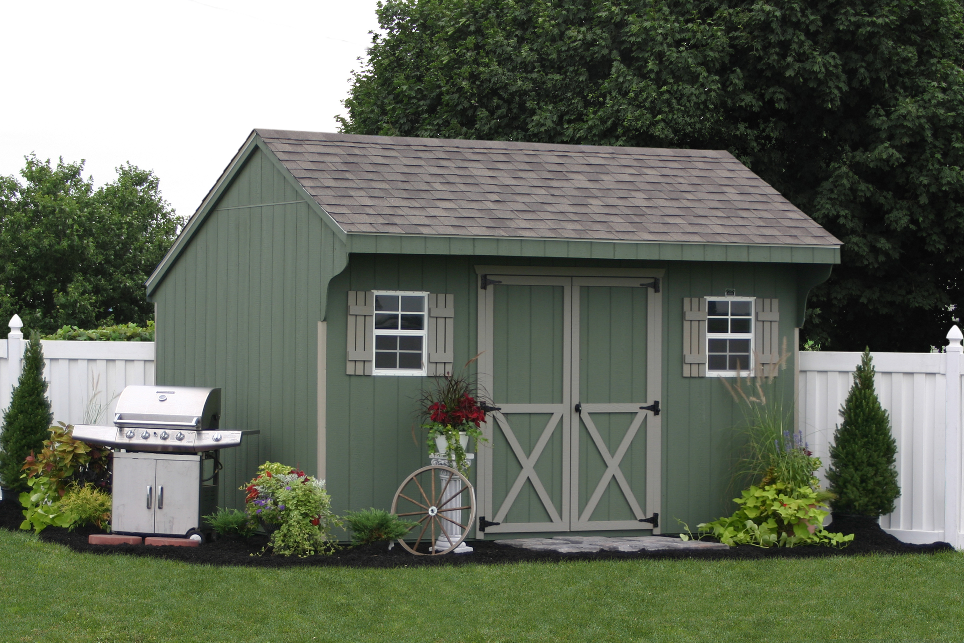Assemble Your Own Amish Built Storage Shed Or Car Garage Kit From throughout sizing 3072 X 2048