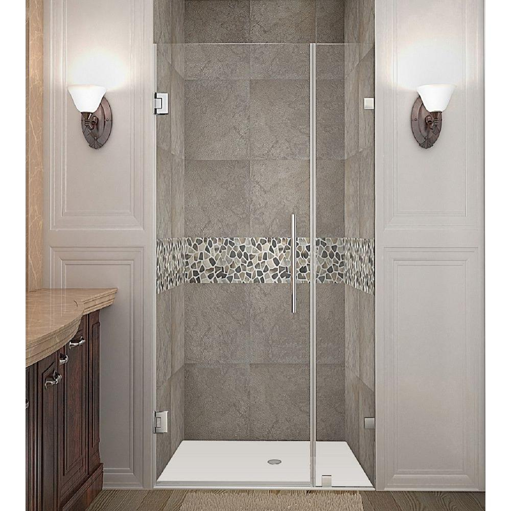 Aston Nautis 30 In X 72 In Frameless Hinged Shower Door In Chrome with dimensions 1000 X 1000