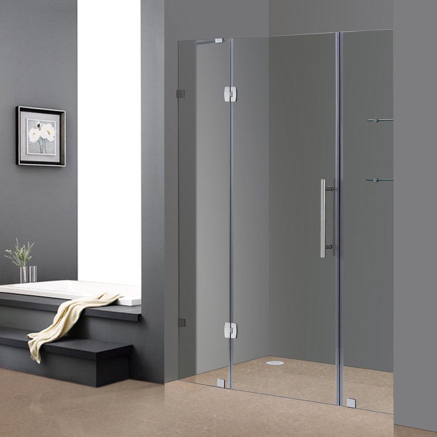 Aston Soleil 60 X 75 Hinged Completely Frameless Shower Door with regard to measurements 891 X 891