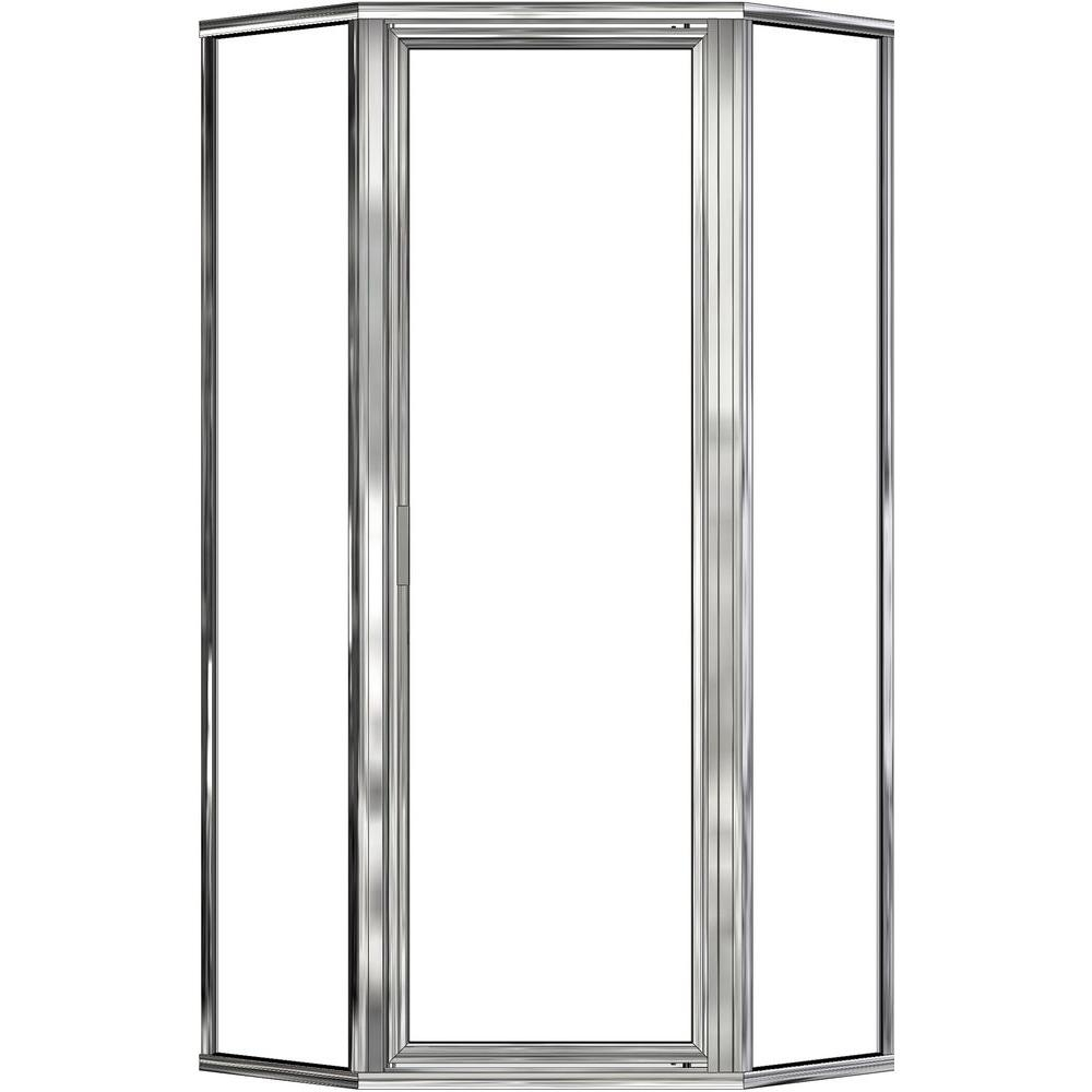 Basco Deluxe 23 78 In X 65 18 In Framed Neo Angle Shower Door In with proportions 1000 X 1000