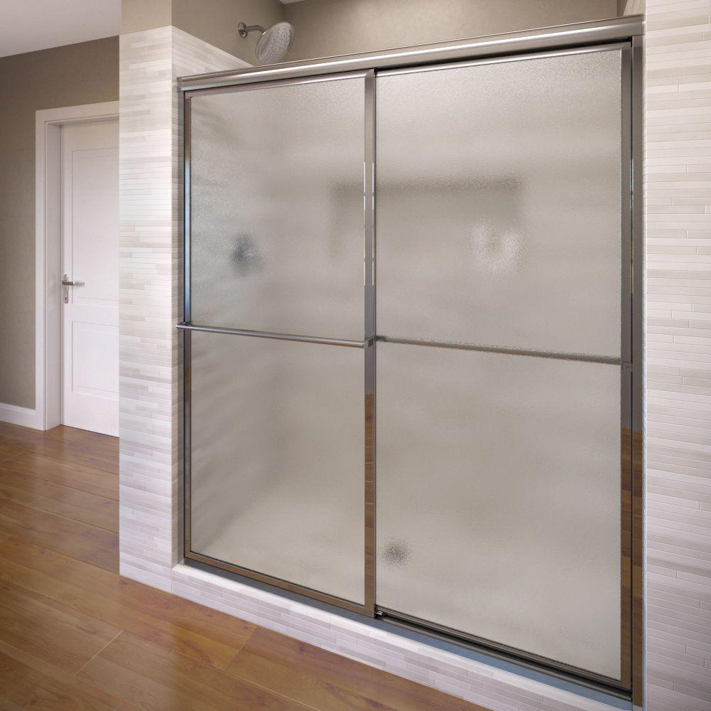 Basco Deluxe 44 In X 68 In Framed Sliding Shower Door In Silver with regard to sizing 1000 X 1000