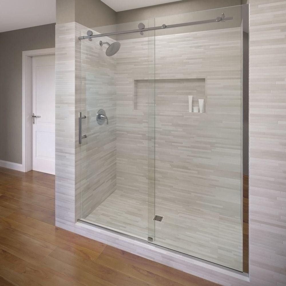 Basco Vinesse 47 In X 76 In Semi Frameless Sliding Shower Door And throughout size 1000 X 1000