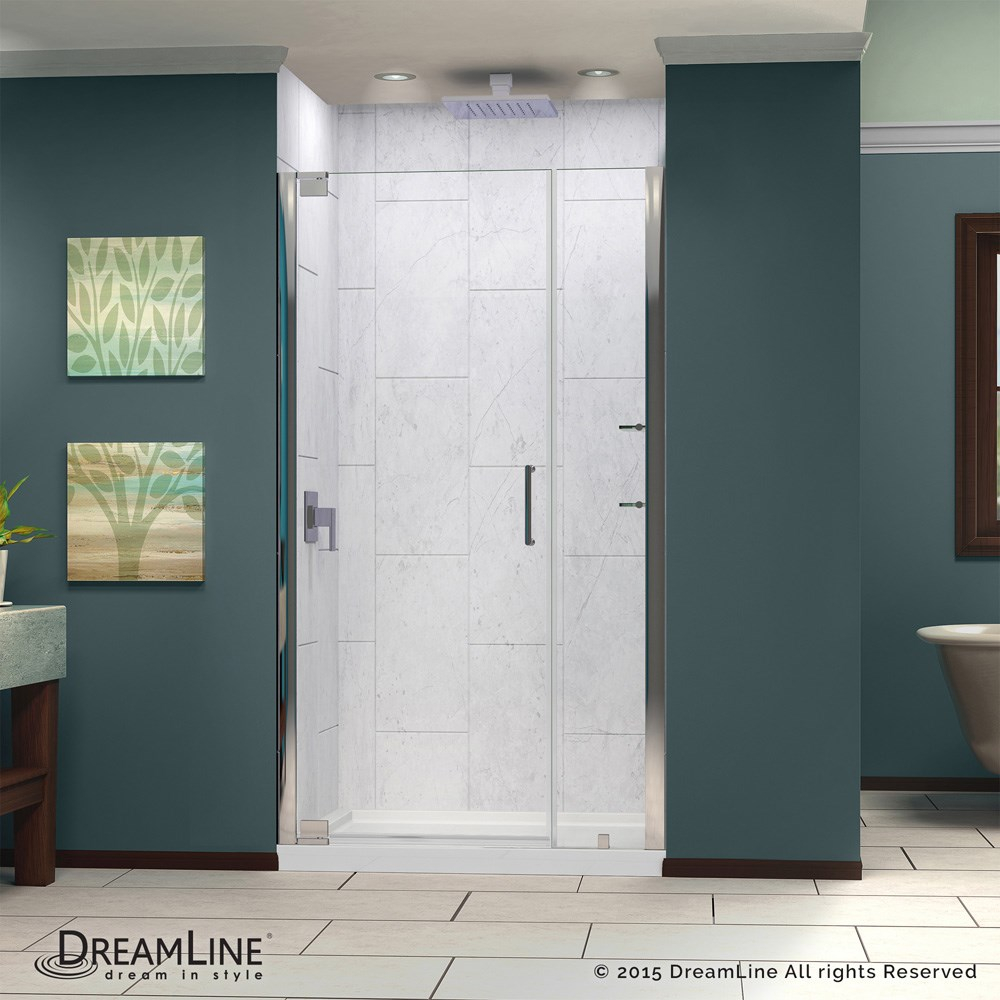 Bath Authority Dreamline Elegance Frameless Pivot Shower Door With in measurements 1000 X 1000