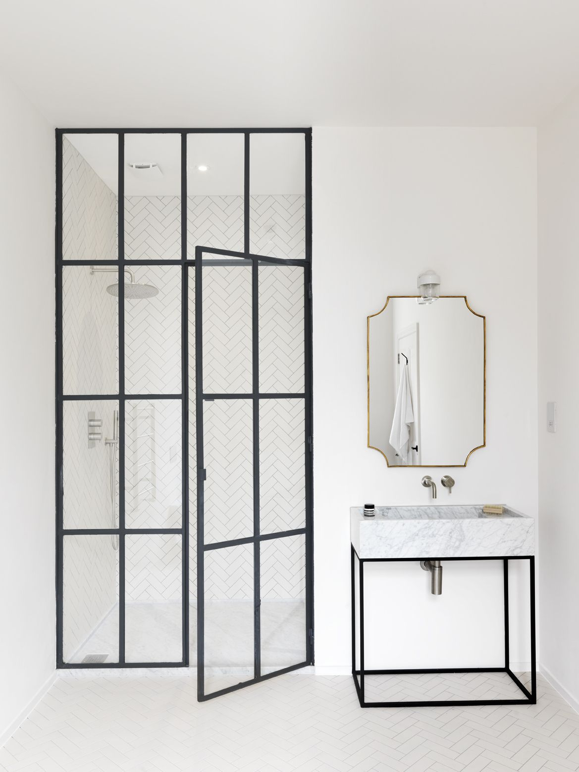 Bathroom Of The Week Steel Frame Shower Doors In A Fanciful London intended for sizing 1169 X 1559
