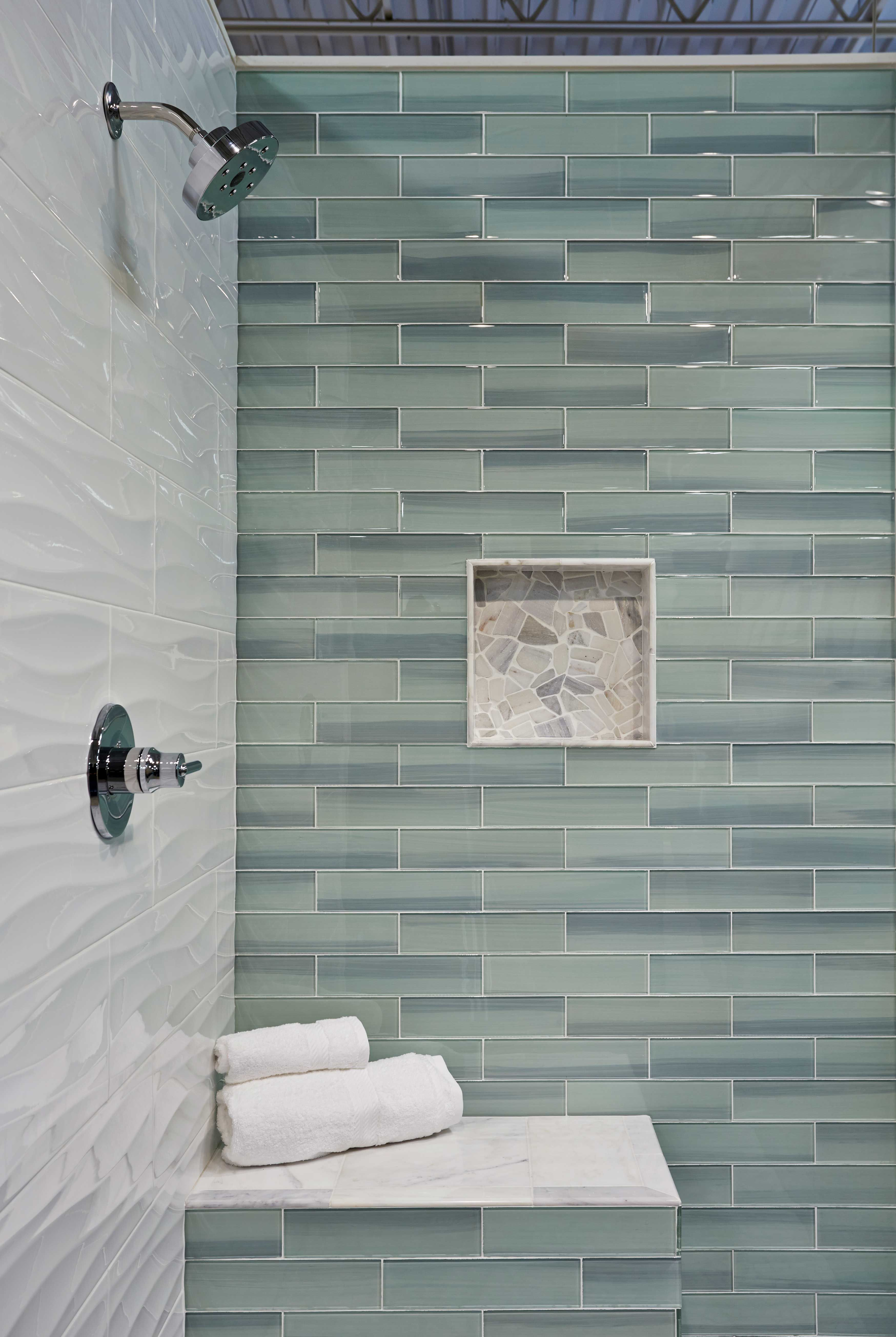 Bathroom Shower Wall Tile New Haven Glass Subway Tile Subway intended for proportions 3496 X 5215