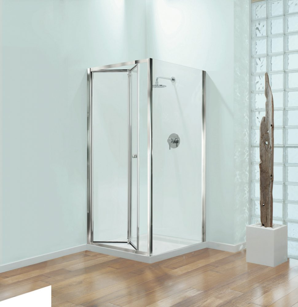Bathrooms Design Foldable Shower Door Glass 800mm Bifold Rollers intended for dimensions 970 X 999