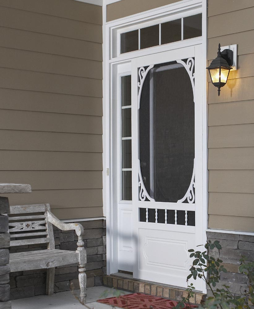 Belle Harbour White Vinyl Screen Door Screen Tight with regard to measurements 821 X 1000