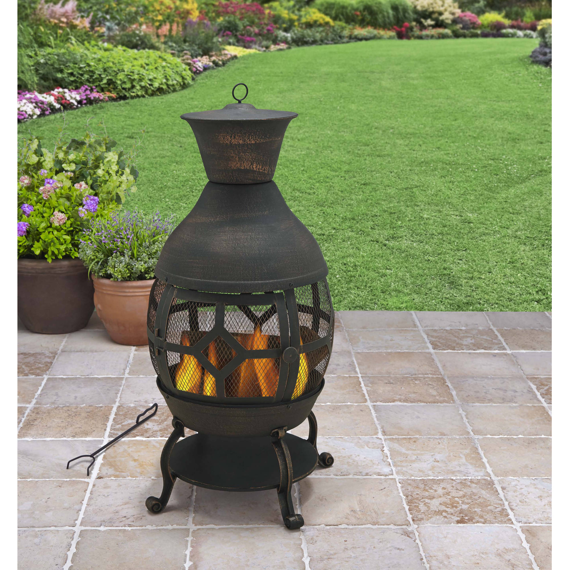 Better Homes And Gardens Cast Iron Chiminea Antique Bronze intended for measurements 2000 X 2000