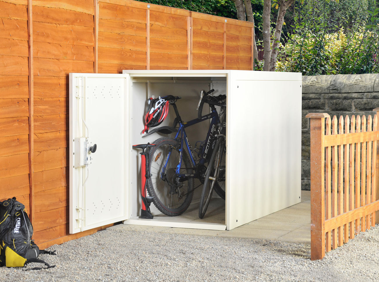 Bike Locker For Storing 2 Bikes Metal Bike Lockers Shelters From with sizing 1300 X 970
