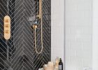 Black Herringbone Tile Feature Wall In Shower Home In 2019 throughout measurements 800 X 1249