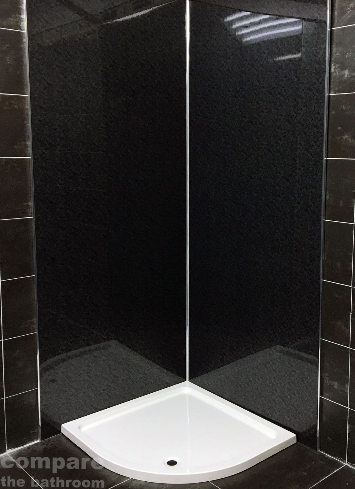 Black Nimbus Or Black Marble Shower Panels Wetwall Showerwall 1 with regard to measurements 1161 X 1600