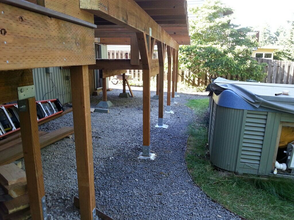 Build A Deck Without Digging Holes Using A Deck Post Base And Post for proportions 1024 X 768