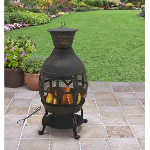 Cast Iron Chiminea Outdoor Fireplace Fire Pit Antique Bronze W in proportions 1600 X 1600
