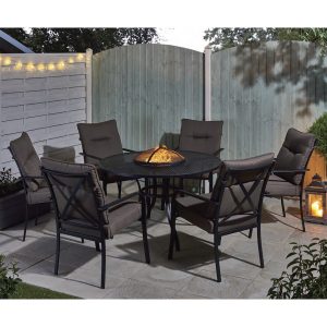 Catalonia Fire Pit And Ice Bucket Dining Set intended for sizing 1500 X 1500