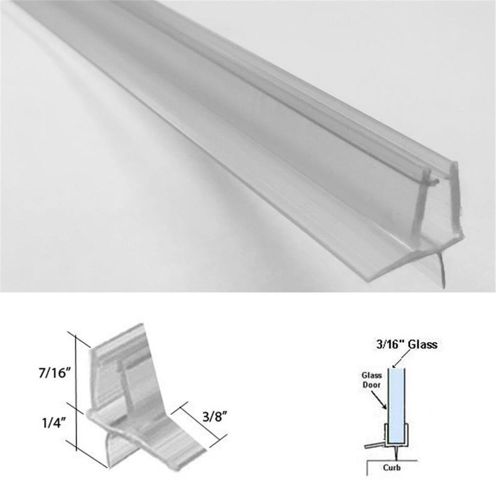 Clear Shower Door Sweep Seal With Drip Rail For 316 Glass 35 regarding sizing 1000 X 1010