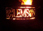 Clemson Tigers Large Custom Fire Pit Of Salvaged Steel Football with regard to proportions 1500 X 1125