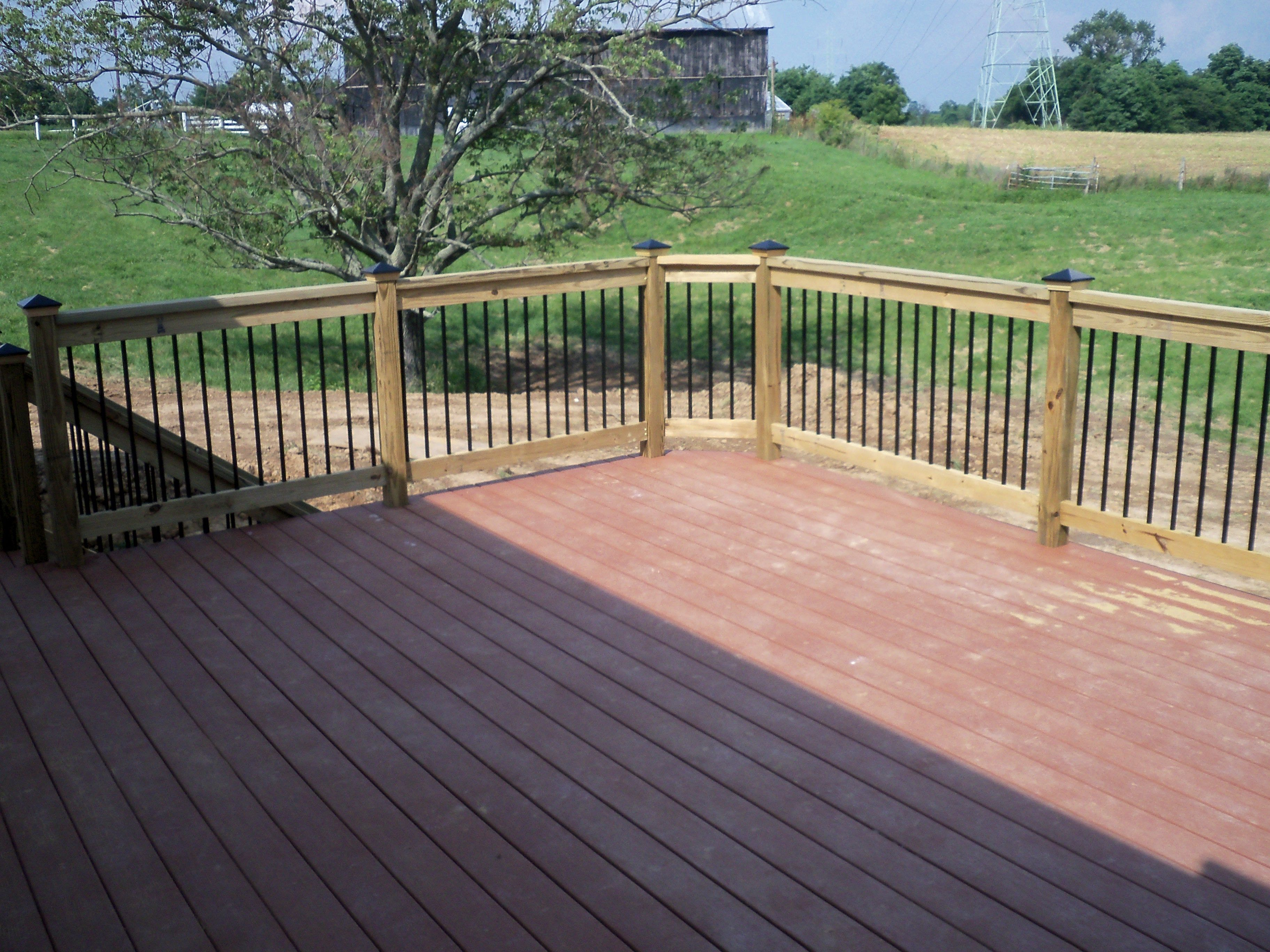 Composite Deck With Wood Railing Composite Decks Wood Deck with size 3648 X 2736
