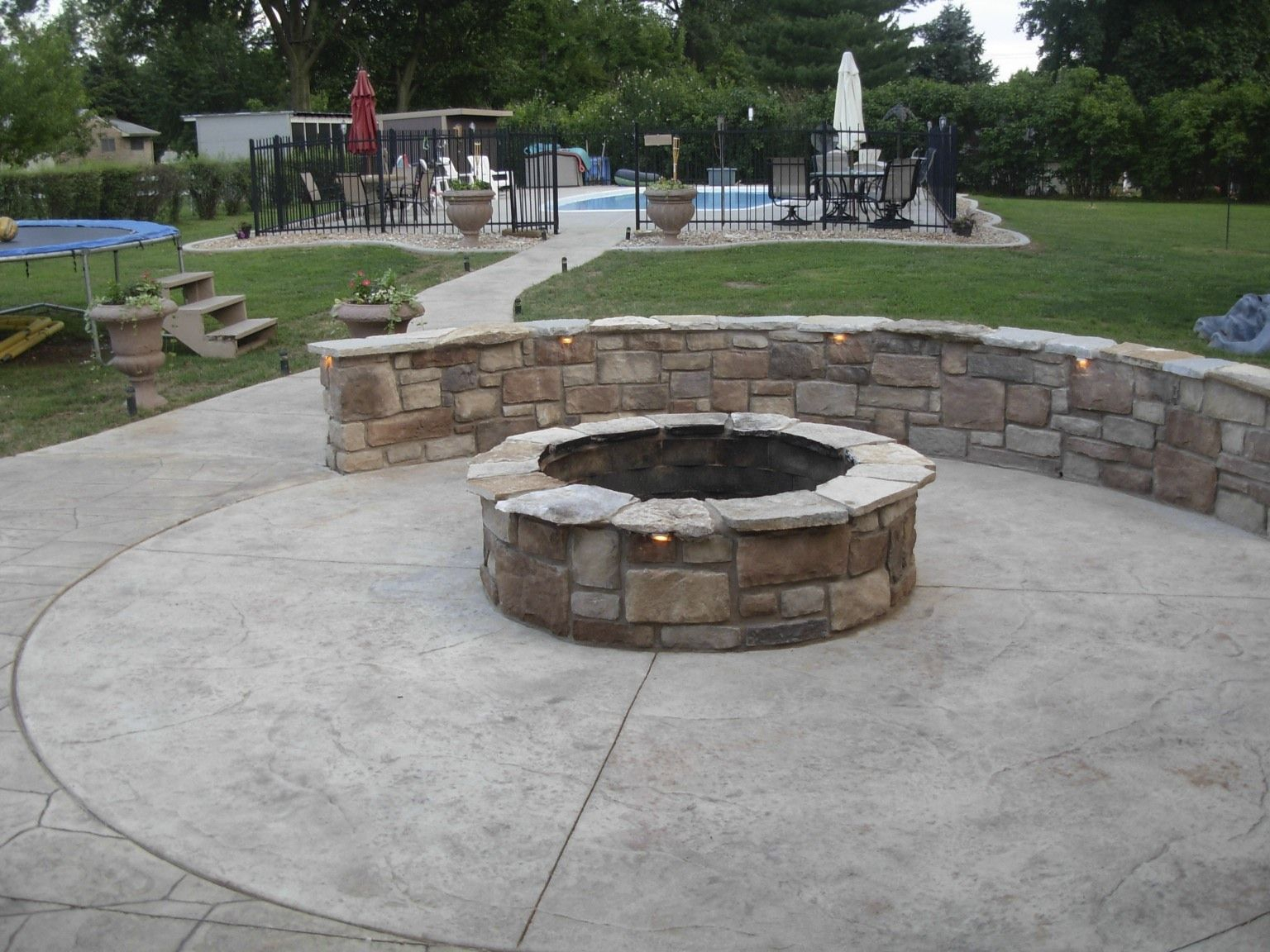 Concrete Patio With Fire Pits Pictures Fire Pit Sitting Wall with measurements 1536 X 1152