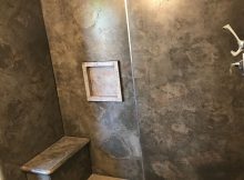 Concrete Shower With 12 Panels And Stampedcarved Pan And Curb intended for size 3024 X 4032