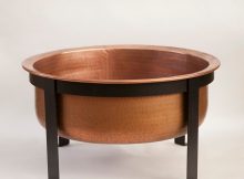 Copper Table Fire Pit Copper Fire Pit Outdoor Tables And Patios regarding proportions 1223 X 1223