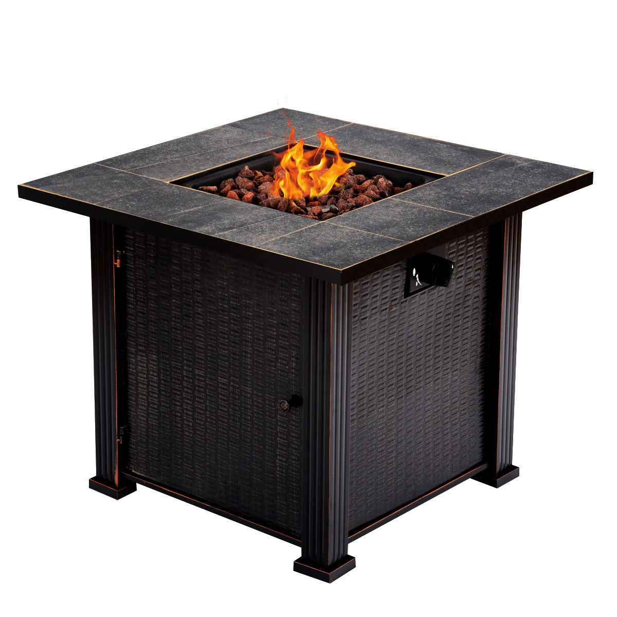 Costway Costway 30 Square Propane Gas Fire Pit 50000 Btus Heater pertaining to dimensions 1200 X 1200