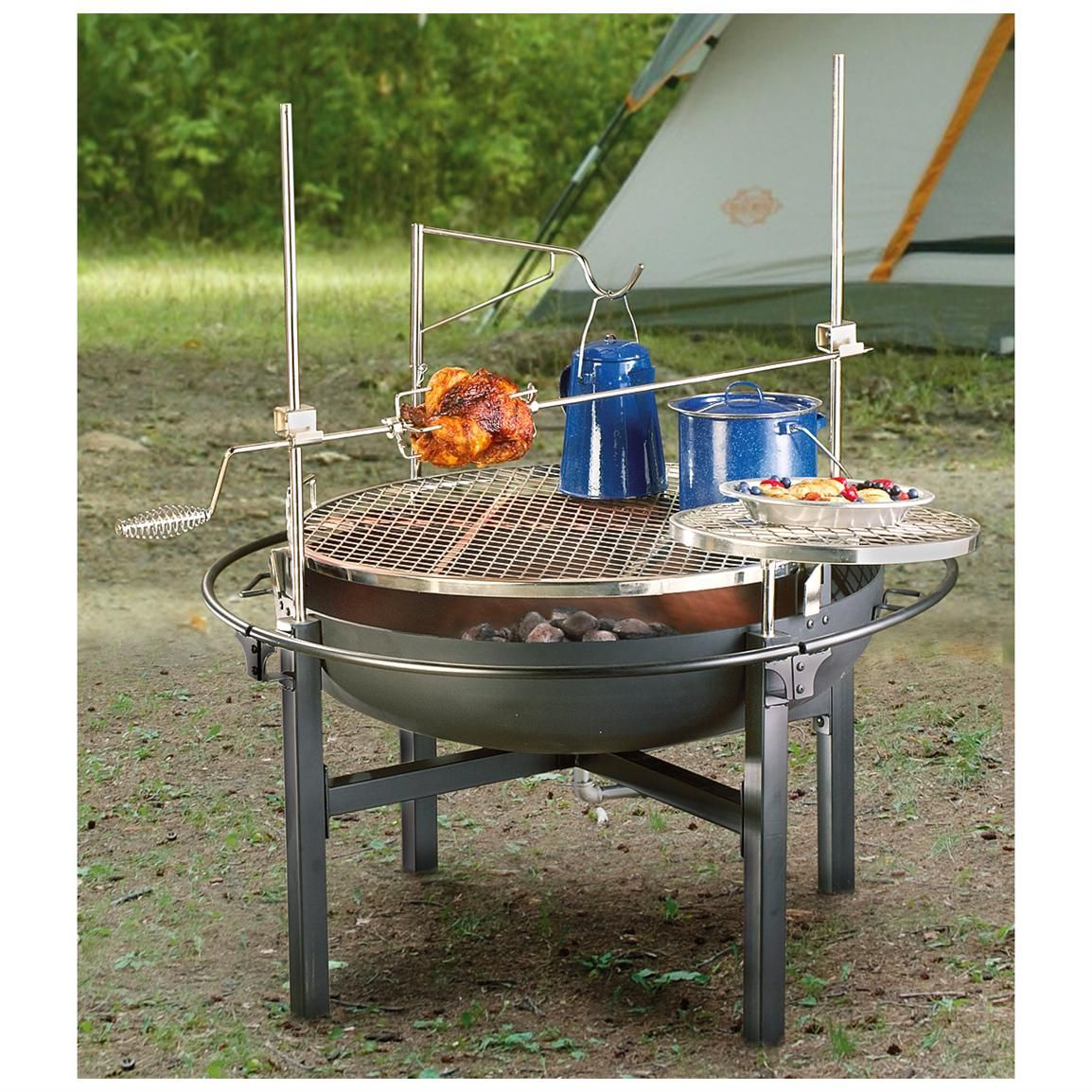 Cowboy Fire Pit Rotisseriegrill Delivers That Savory Mmm Good Bbq throughout size 1154 X 1154