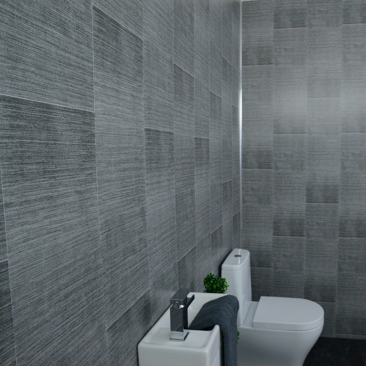 Dark Grey Bathroom Wall Panels Large Tile Effect Small Tile throughout measurements 1280 X 1280
