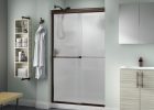 Delta Everly 48 In X 70 In Semi Frameless Traditional Sliding Shower Door In Bronze With Rain Glass regarding dimensions 1000 X 1000