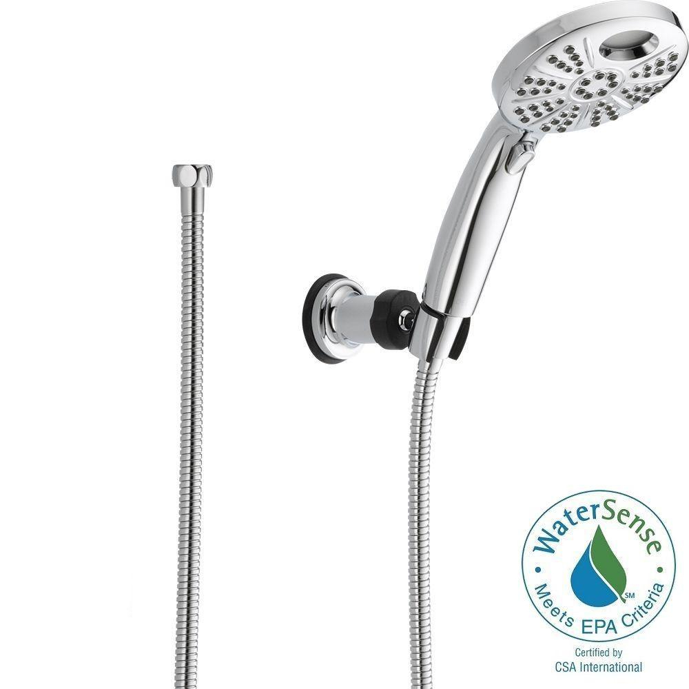 Delta Temp2o 6 Spray Hand Shower With Wall Mount In Chrome 55446 throughout dimensions 1000 X 1000