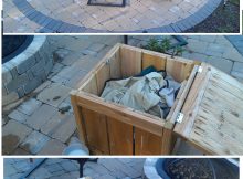 Diy Firepit Storage Tables One Holds The Propane Gas Tank For The in proportions 2550 X 4200
