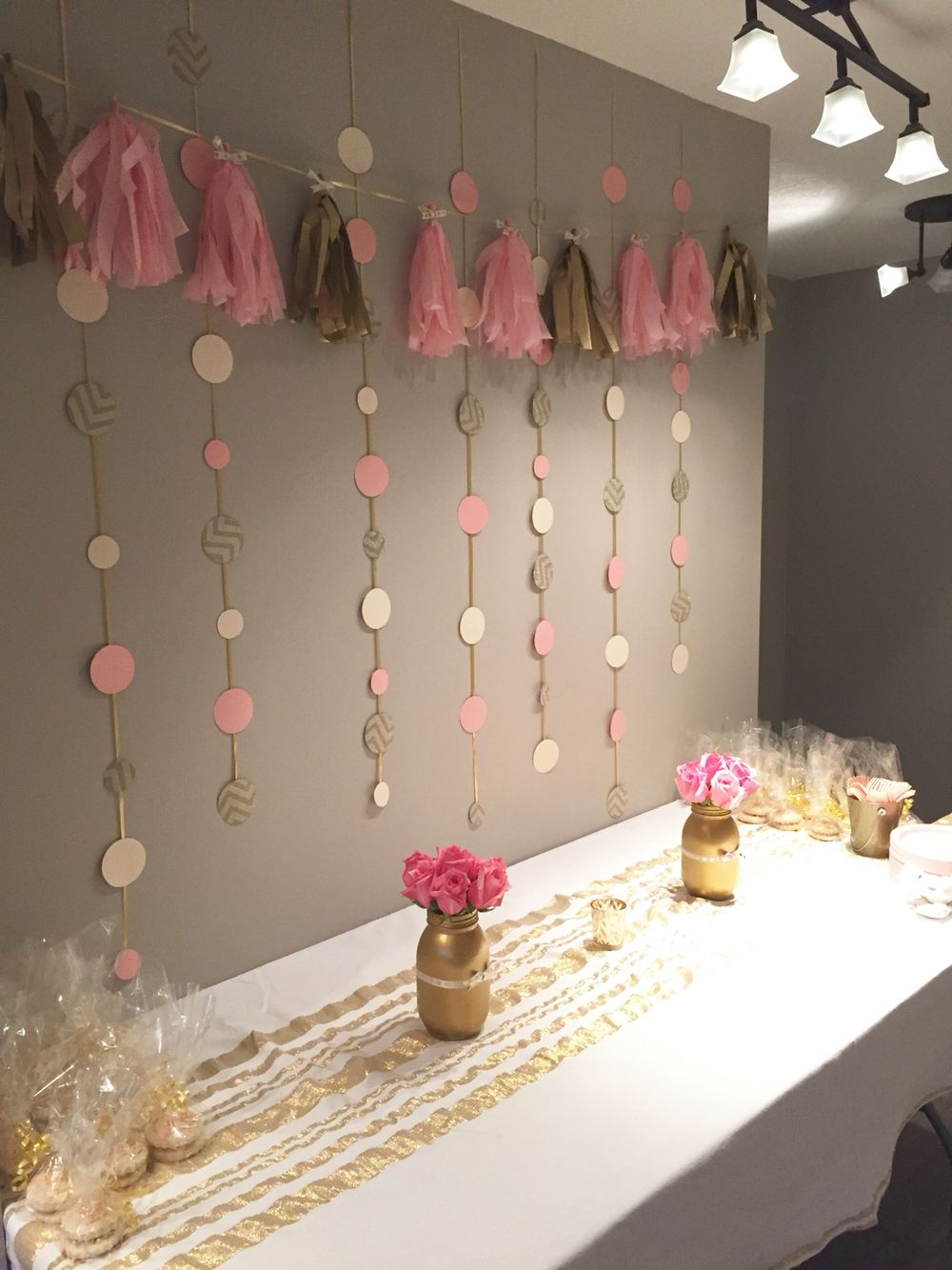 Diy Set Up For A Pink And Gold Bridal Shower Diy Home Party In intended for dimensions 1000 X 1334