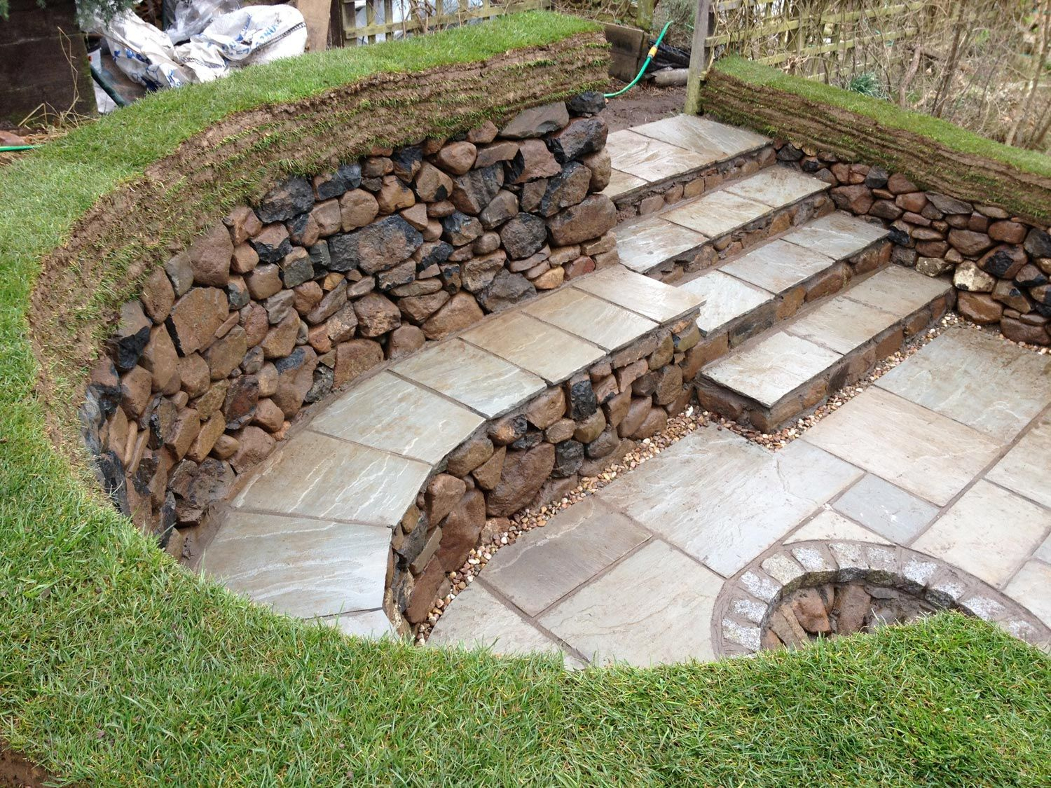 Diy Stone Fire Pit With Seating Dry Stone Seating Area And Fire pertaining to measurements 1500 X 1125