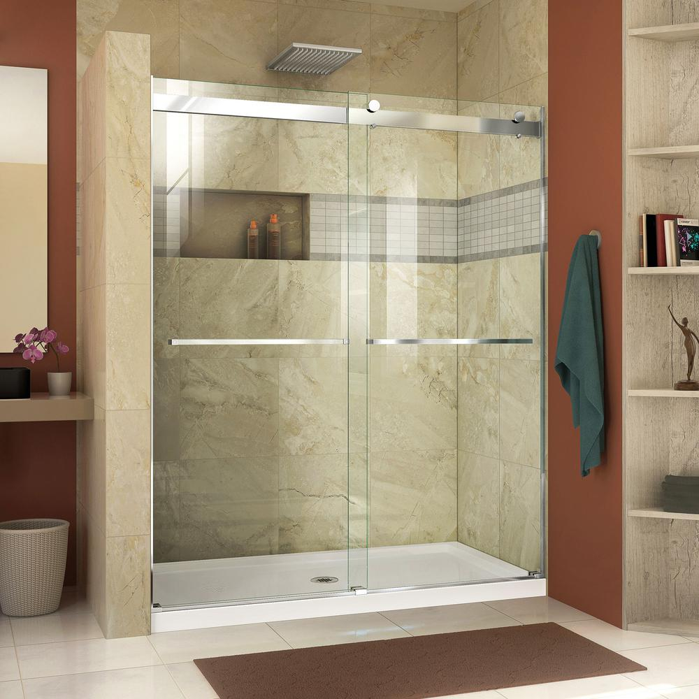 Dreamline Essence 56 To 60 In X 76 In Semi Frameless Sliding throughout proportions 1000 X 1000