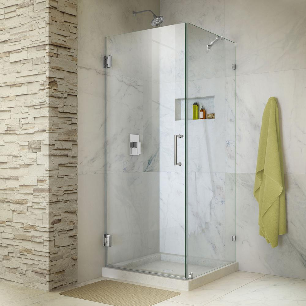 Dreamline Unidoor Lux 30 In X 30 38 In X 72 In Frameless Corner for dimensions 1000 X 1000