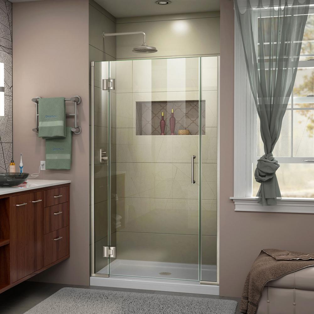 Dreamline Unidoor X 39 To 395 In X 72 In Frameless Hinged Shower within measurements 1000 X 1000