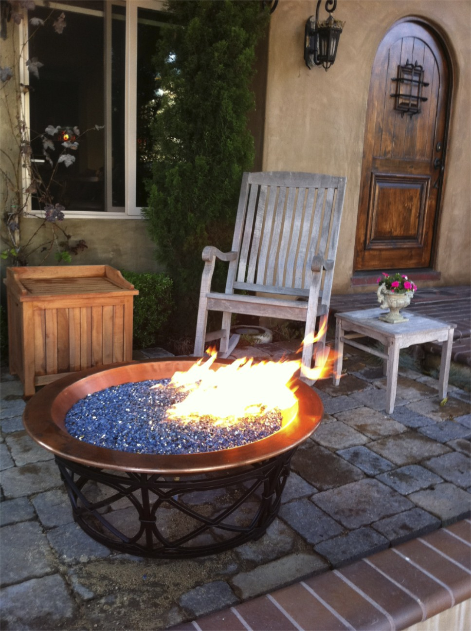 Electric Blue Reflective Crystal Diamond Fire Pit Glass Fire Pit intended for proportions 968 X 1296