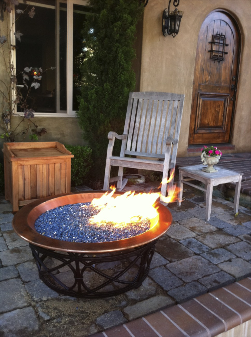 Electric Blue Reflective Crystal Diamond Fire Pit Glass Fire Pit pertaining to dimensions 968 X 1296