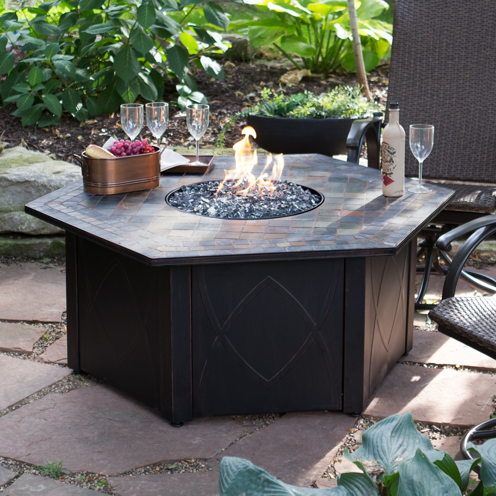 Endless Summer 55 In Decorative Slate Tile Lp Gas Outdoor Fire Pit intended for dimensions 1600 X 1600