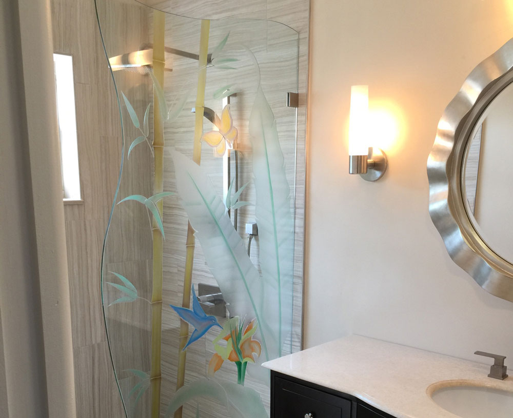 Etched Glass Shower Doors with proportions 1000 X 815