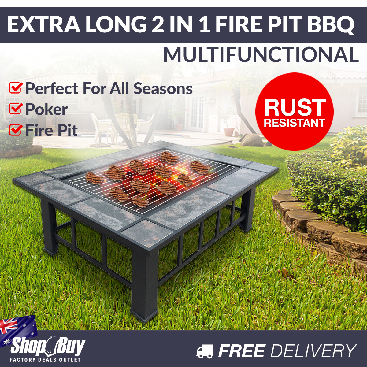 Extra Long 2 In 1 Multi Purpose Outdoor Fire Pit Bbq Table Grill with regard to dimensions 1200 X 1200