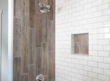 Farmhouse Bathroom Renovation Styled With Duk Liner Wood Tile in sizing 3648 X 5472