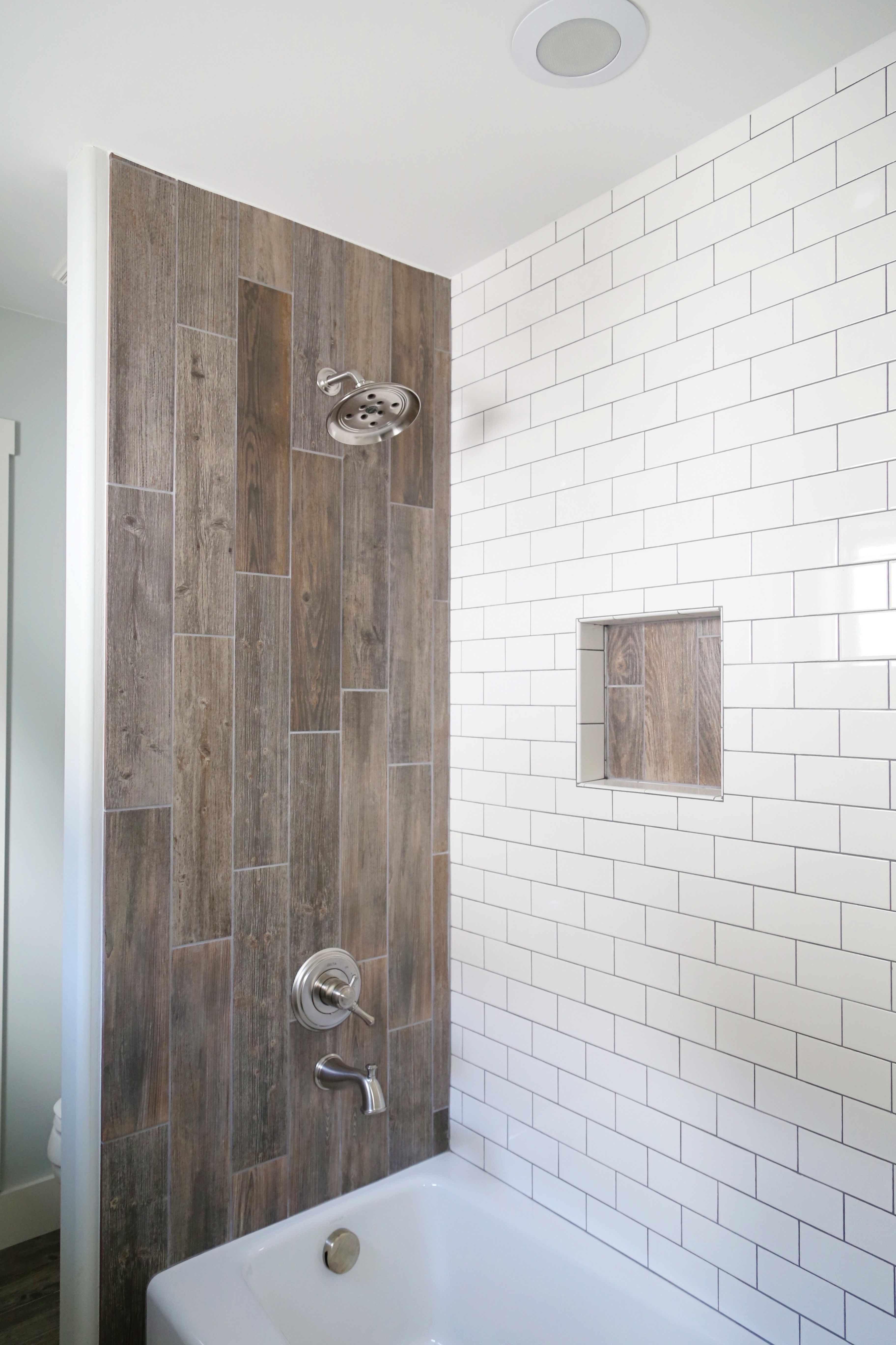 Farmhouse Bathroom Renovation Styled With Duk Liner Wood Tile pertaining to size 3648 X 5472