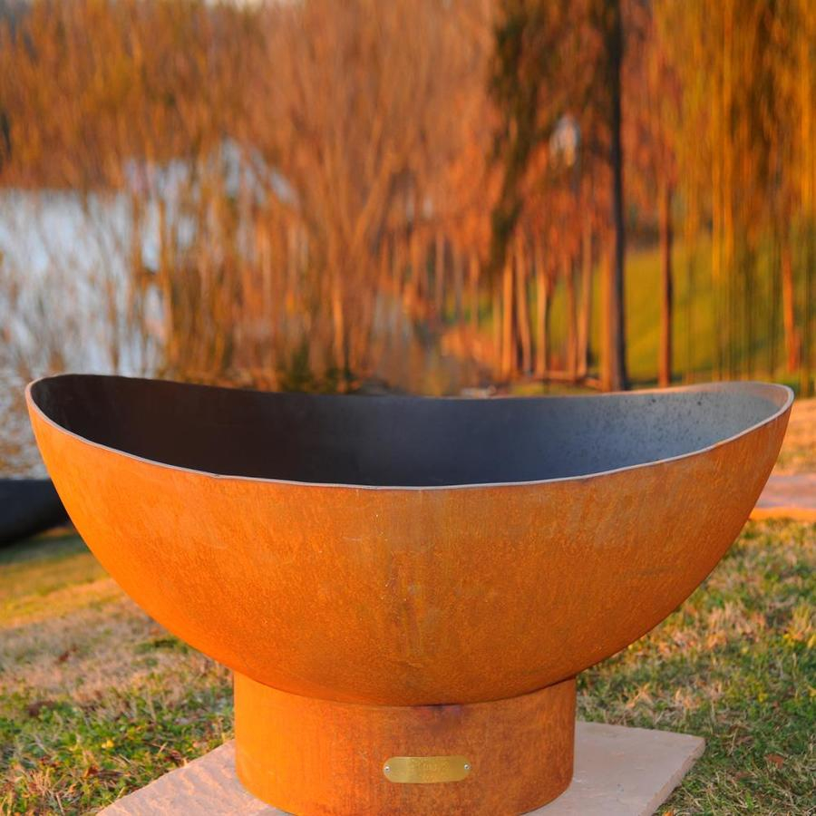 Fire Pit Art 36 In W Iron Oxide Patina Steel Wood Burning Fire Pit for proportions 900 X 900