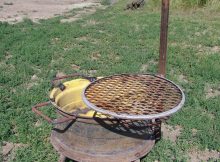 Fire Pit Made From A Tractor Wheel Grate And Steel For Holding Pots with regard to proportions 2304 X 3072